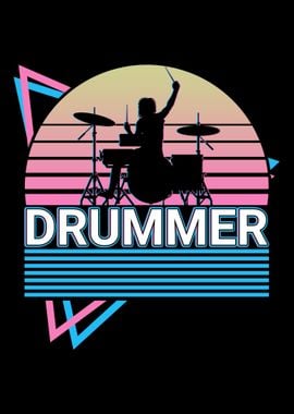 Drummer Drum Player Retro