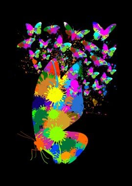 Colorful Butterfly Splash