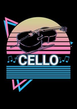 Cello Player Cellist Retro