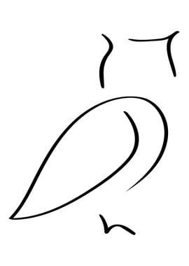 Owl Line Art Minimal