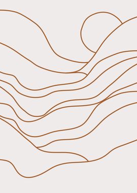 Mountains single line art