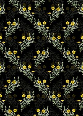 Black Rosa Persica Pattern