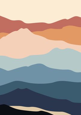 Colorful mountain layer