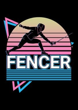 Fencing Fencer Retro