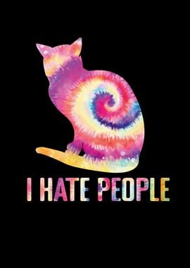 Cat I Hate People tie dye