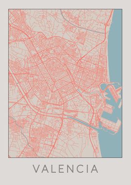 Valencia Vintage Map