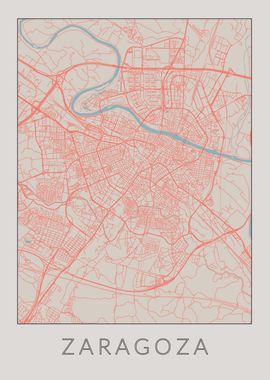 Zaragoza Vintage Map