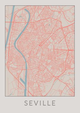 Seville Vintage Map