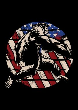 Bigfoot American Flag