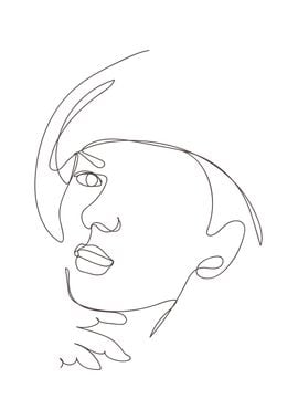 Woman face single line art