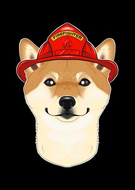 Firefighter Shiba Inu