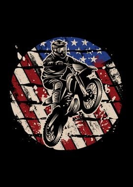 Dirt Bike American Flag