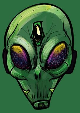 Alien Head Hole Poster