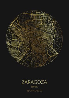 Zaragoza Black Gold Map