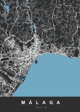 MALAGA Map SPAIN