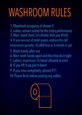 Washroom rules