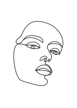 Abstract face tone lineart