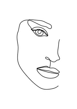 Erotic female face lines