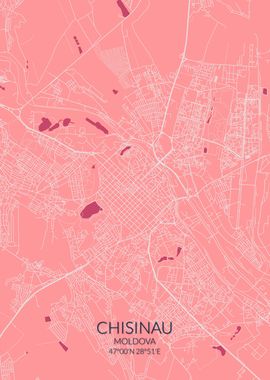 Chisinau Pink Rose Map