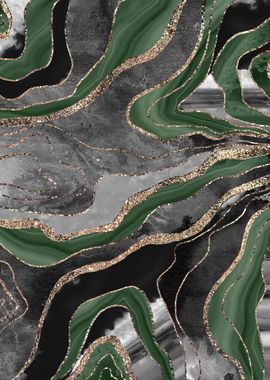 Green Black Marble Agate 1