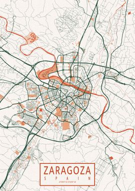 Saragossa Map Bohemian