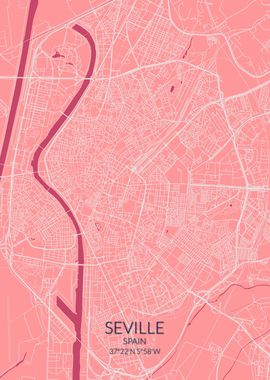 Seville Pink Rose Map