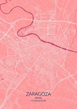 Zaragoza Pink Rose Map