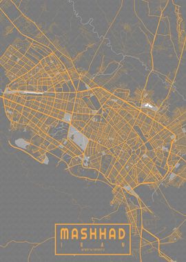 Mashhad City Map Bauhaus