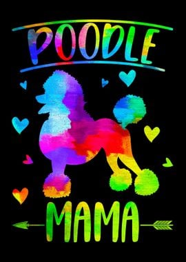 Colorful Poodle Mama Dog