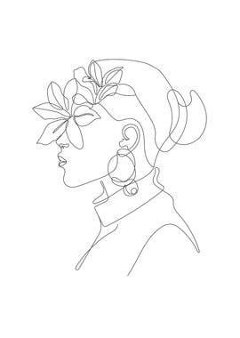 Floral Woman skull head