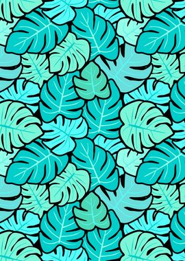 monstera seamless pattern