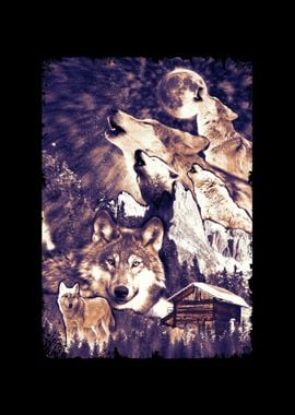 Howling Wolves Nature Wolf