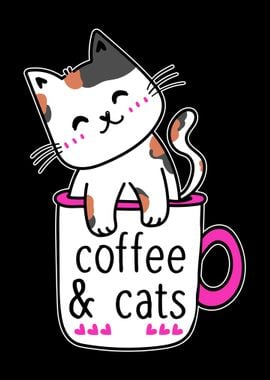 Cute Cat in Coffee Mug