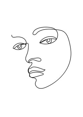 Erotic female face lines