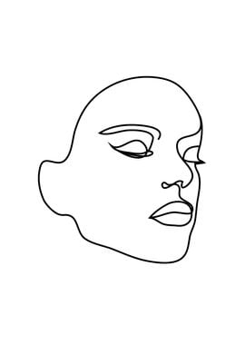 Minimal Woman face pose