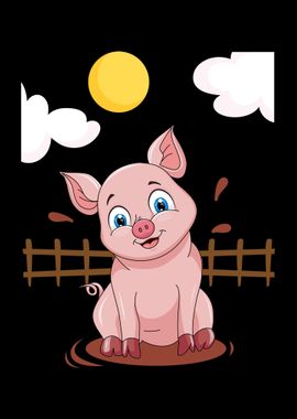 Cute Pig Farmer Pig