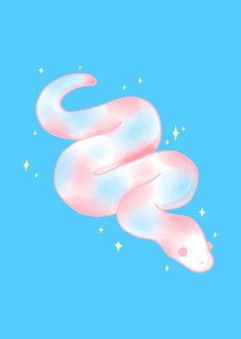 Trans Pride Pastel Snake