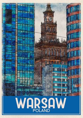 Travel Art Warsaw Poland