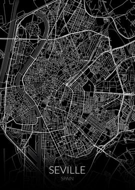 Seville Map Black