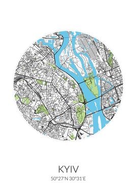 Kyiv Circle City Map