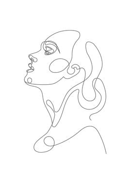 Exotic Woman line drawing