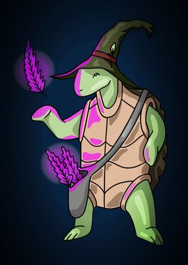 Cute Turtle Wizard Magic