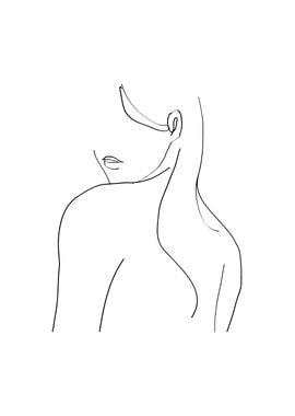 Woman Face continuous line