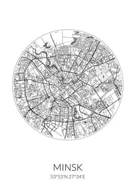 Minsk City Map White