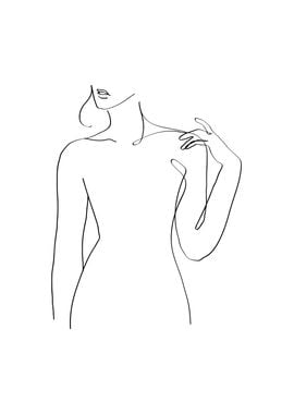 Nude Woman Body line art