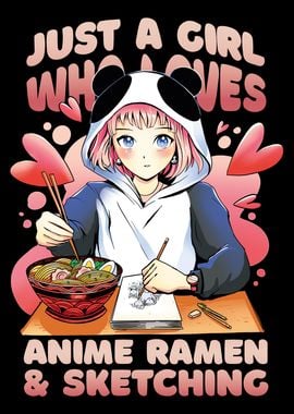 Anime girl ramen and