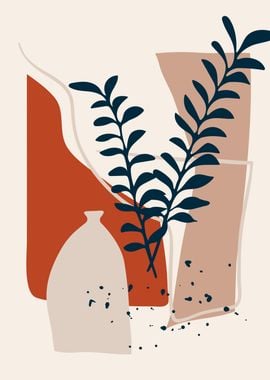 Botanical leaf vase shapes