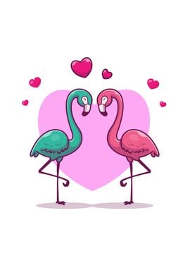 Cute Couple Flamingo