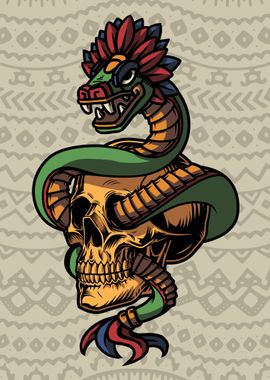 Quetzalcoatl Skull Aztec