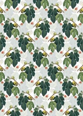 Vintage Floral Fig Pattern